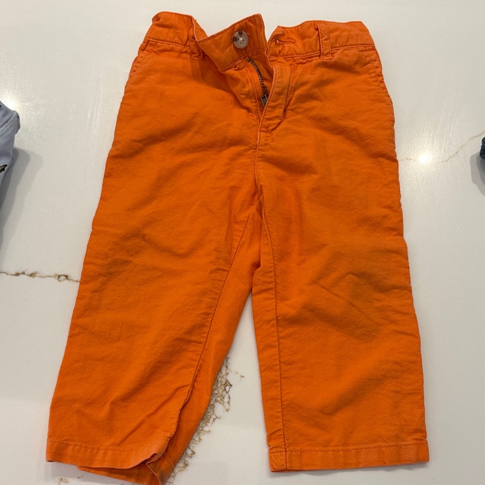 Polo by Ralph Lauren Bright Orange Cotton Pull-On Kids Pants